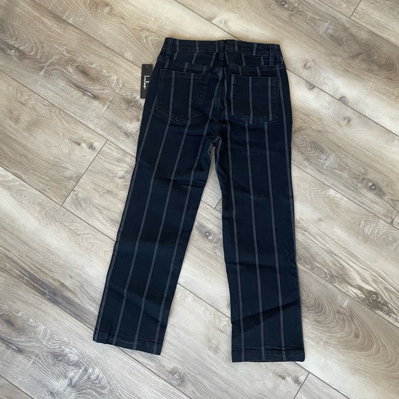 Lulus Accacia Black Striped High-Waisted Cropped Jeans. Size 25 - Picture 7 of 12